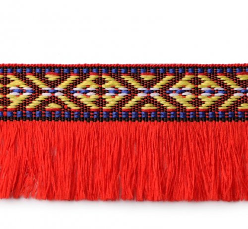 Fransenborte - Indianer - rot - 20 mm